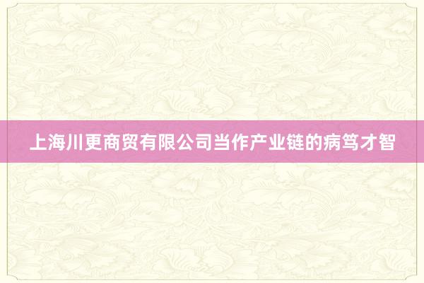 上海川更商贸有限公司当作产业链的病笃才智